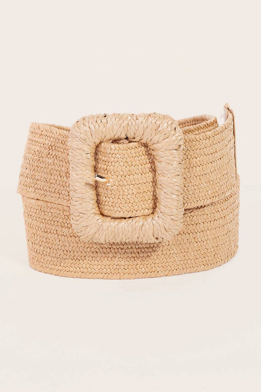 Braided Square Buckle Elastic Belt