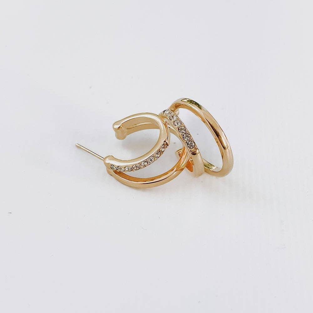Stole The Show Crystal Double Hoop Earring