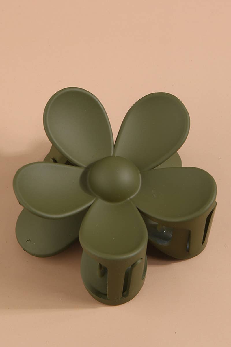 Matte Floral Hair Claw Clip