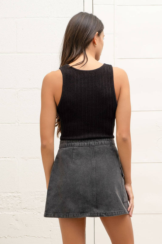 ROUND NECK SLEEVELESS SWEATER KNIT TANK TOP