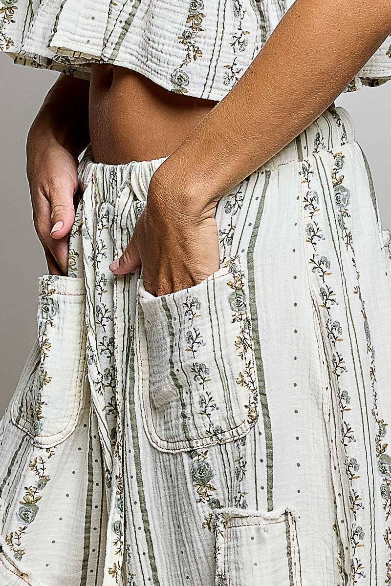 Double Gauze Lace See-Through Patch Woven Pants (PRE🤍ORDER)