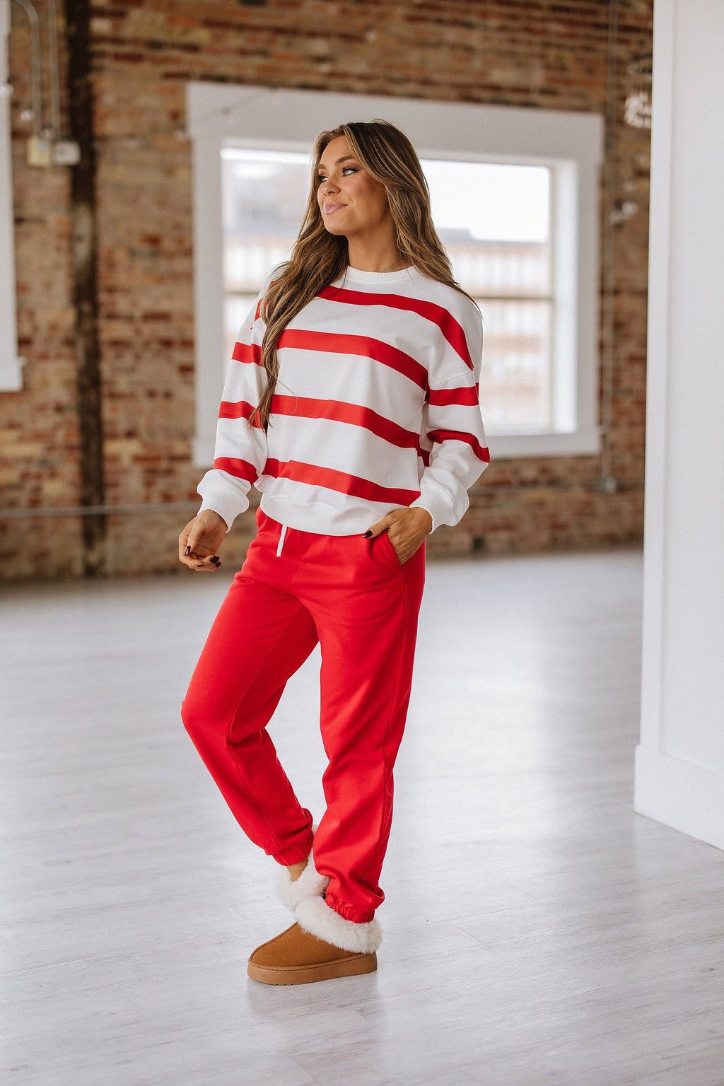 Striped Pullover and Joggers Set