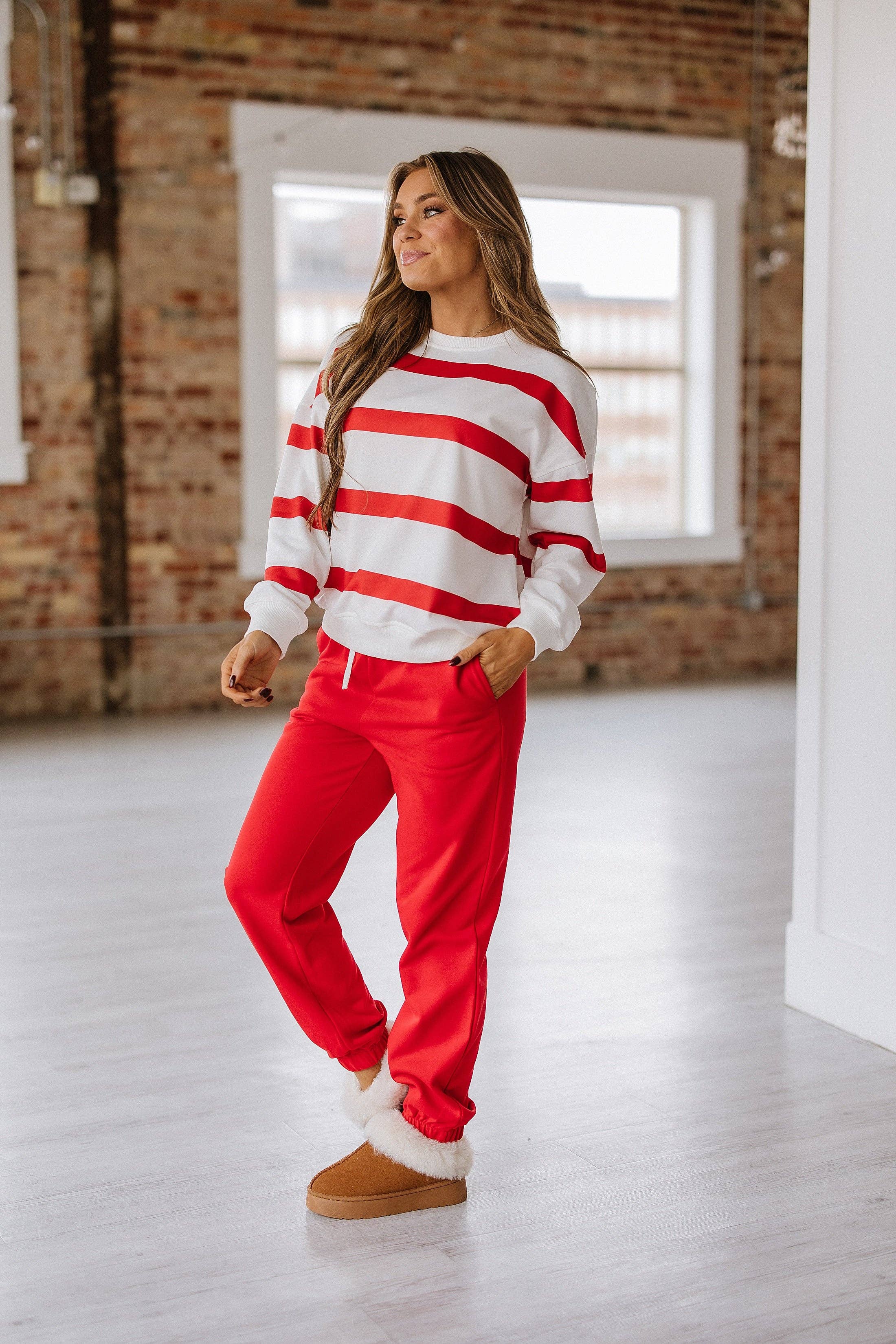 Striped Pullover and Joggers Set