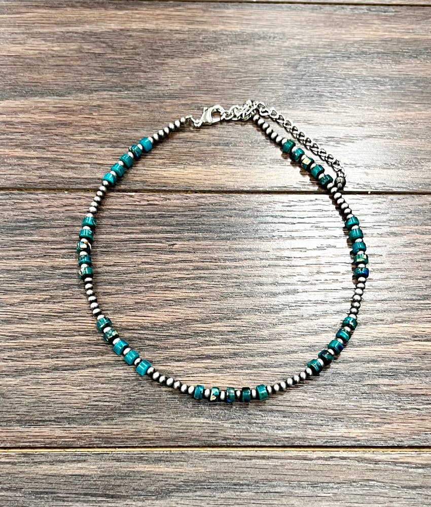 Handmade 16" Navajo Gemstone Necklace (PRE🤍ORDER)