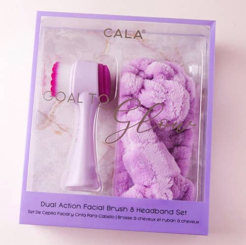 CALA Goal to Glow Dual Action Facial Brush & Headband Set