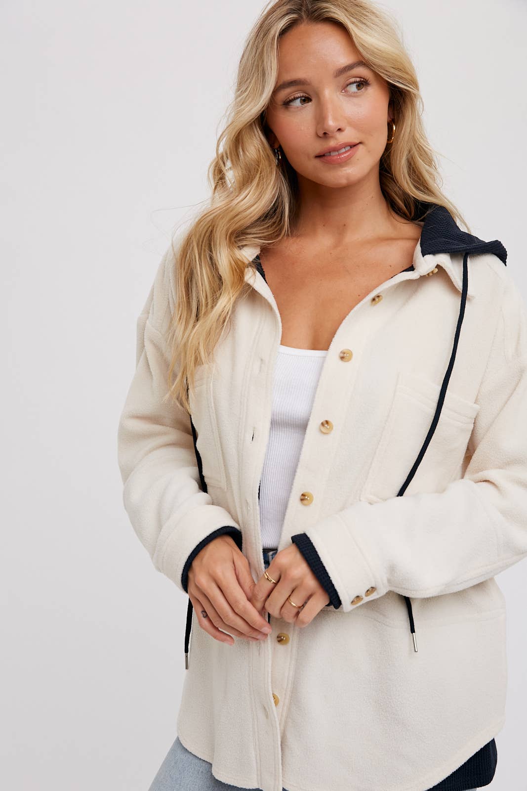 FLEECE HOODIE SHACKET