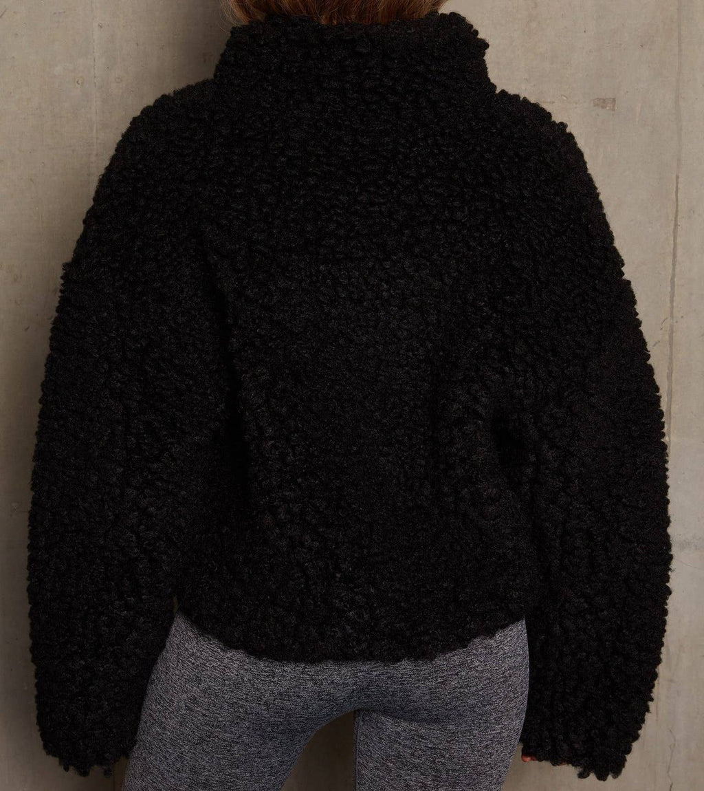 Plush cropped coat jacket