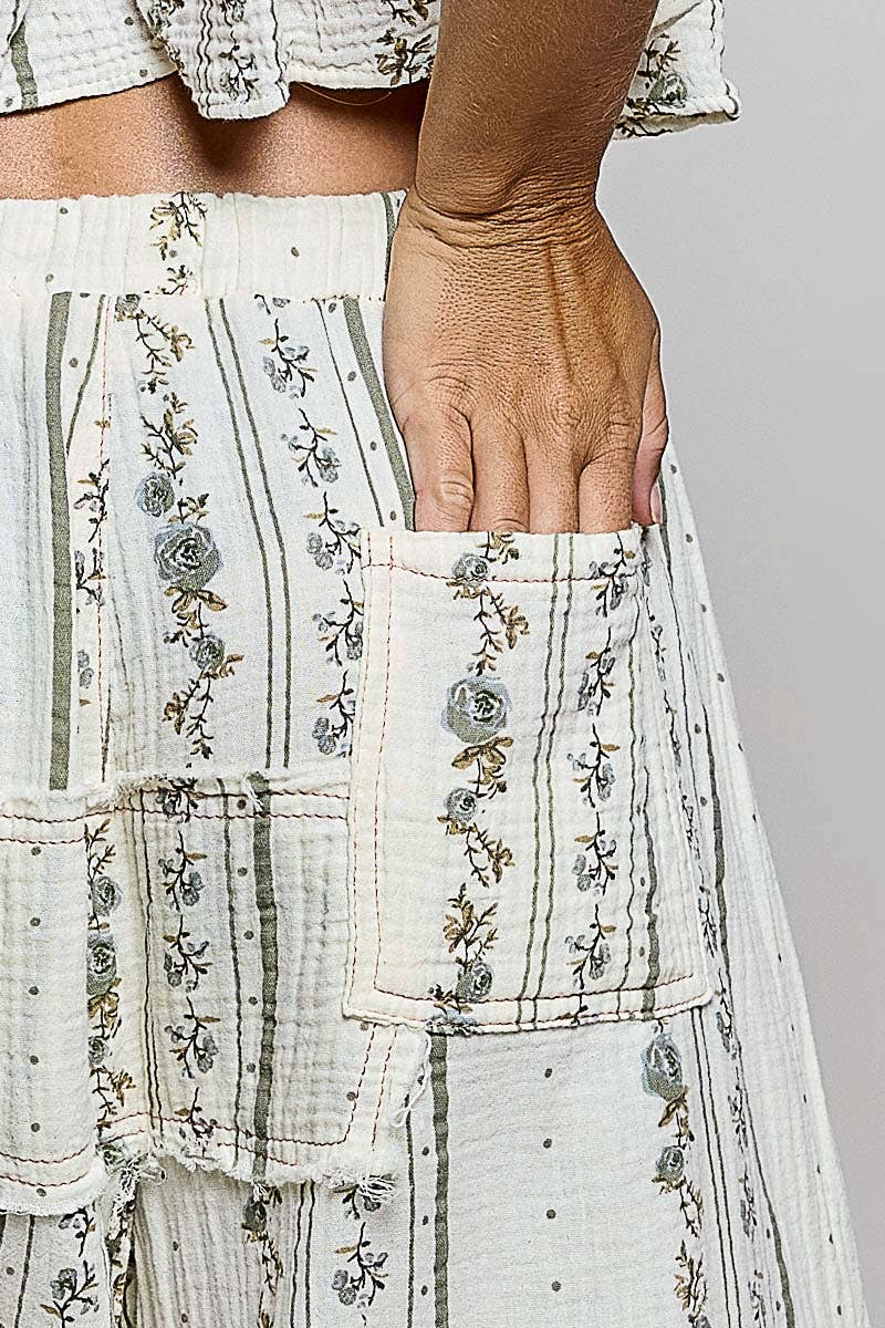Double Gauze Lace See-Through Patch Woven Pants (PRE🤍ORDER)