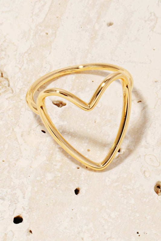 Metallic Wire Heart Band Ring