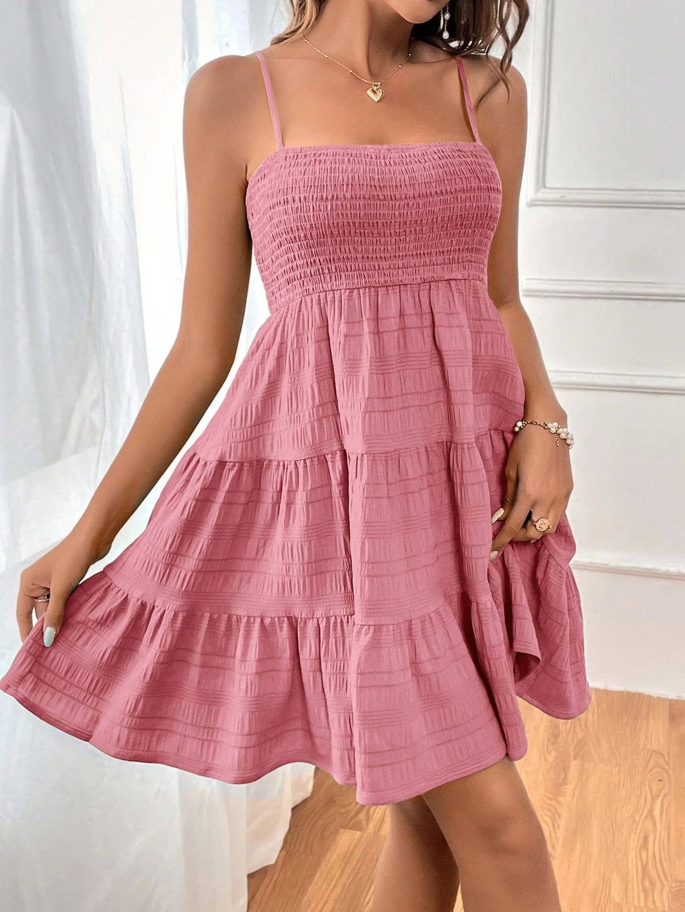 Thin Suspender Versatile Textured Dress (PRE🤍ORDER)