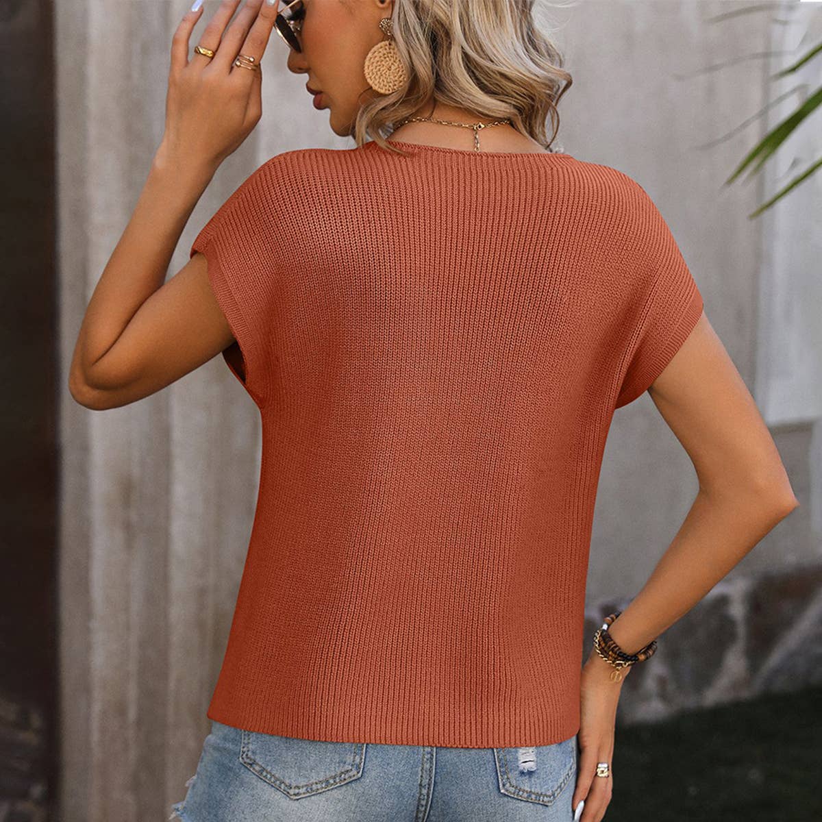 loose solid color crew-neck sweater