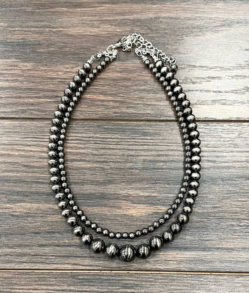 16" Graduated Polish Western Bead 2-Strand Necklace (PRE🤍ORDER)