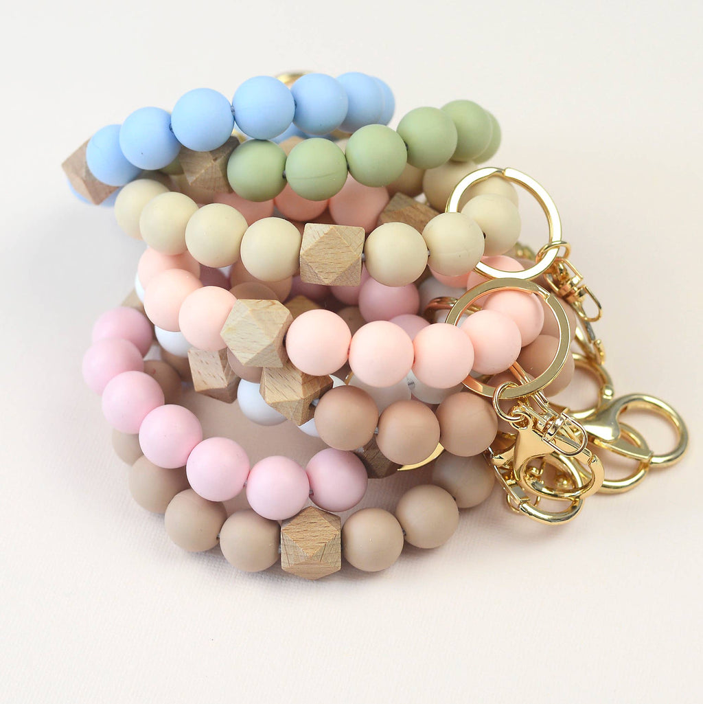 Solid Neutrals Silicone Keychain