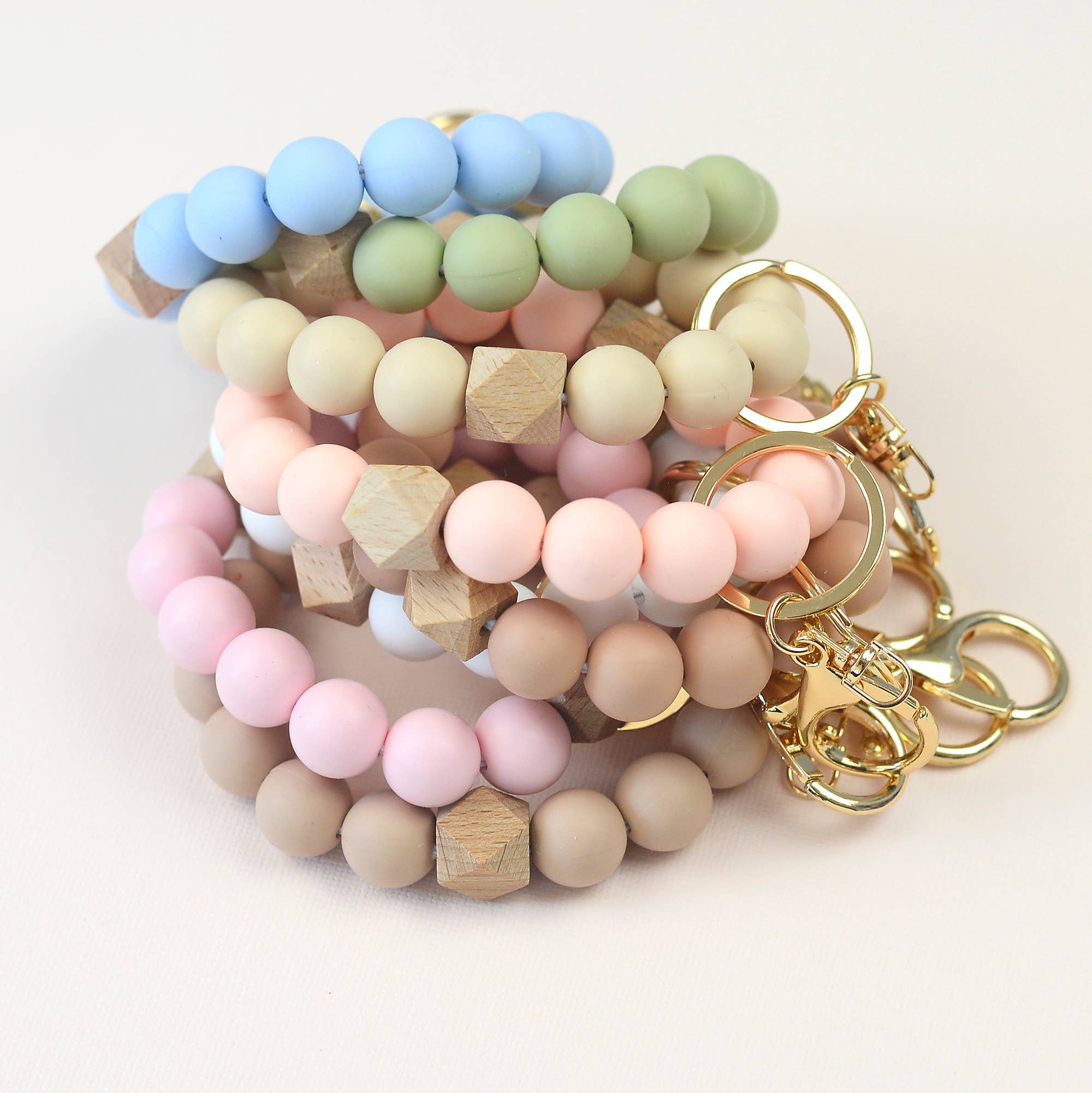 Solid Neutrals Silicone Keychain