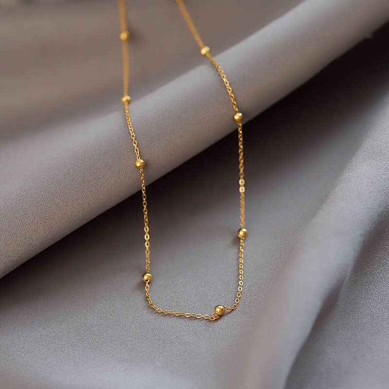 Gold Bead Chain Necklace