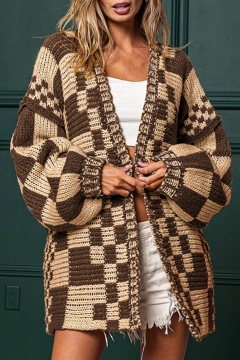 Rosalind Checkered Cardigan