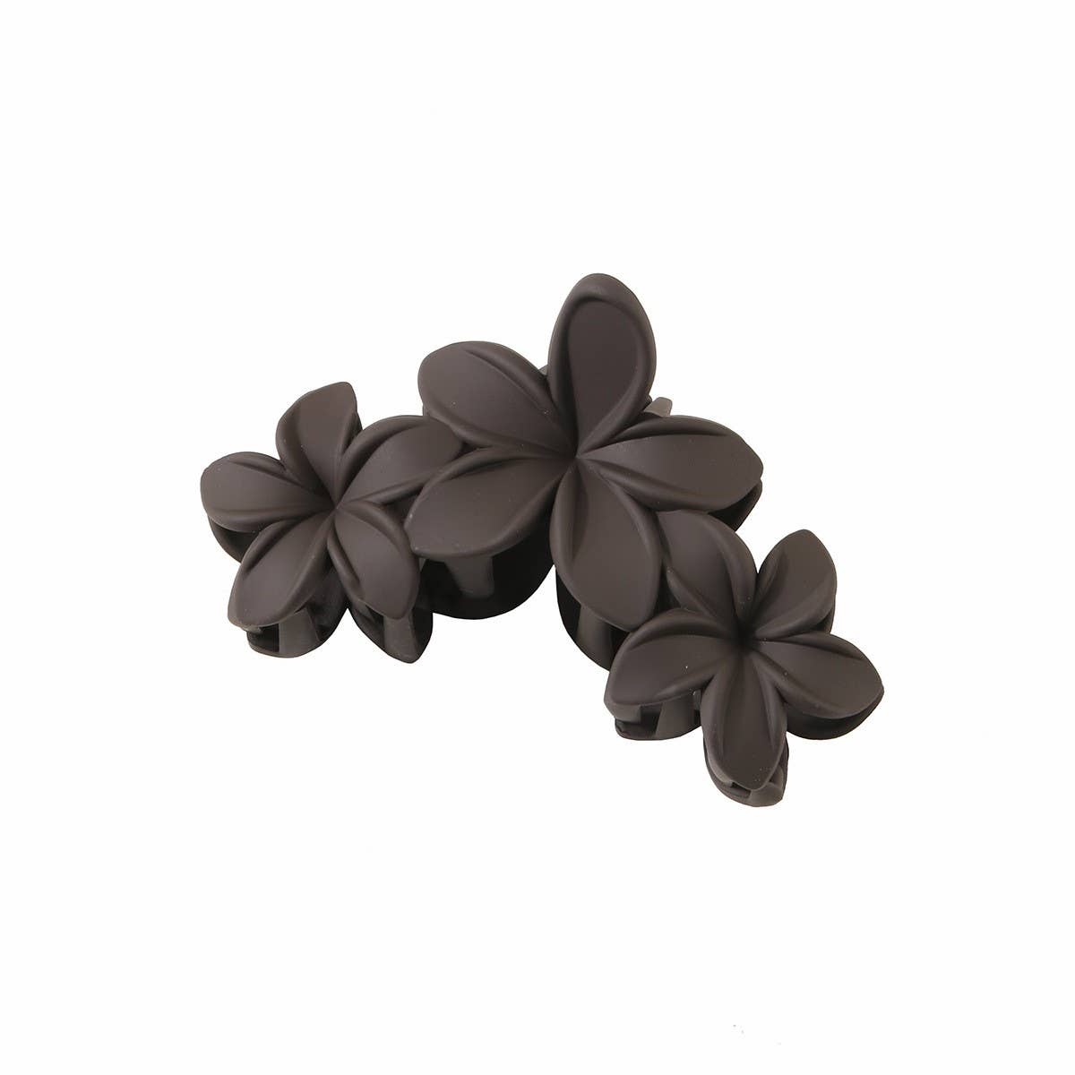 3-Flower Matte Petal Hair Claw – Vintage & Elegant