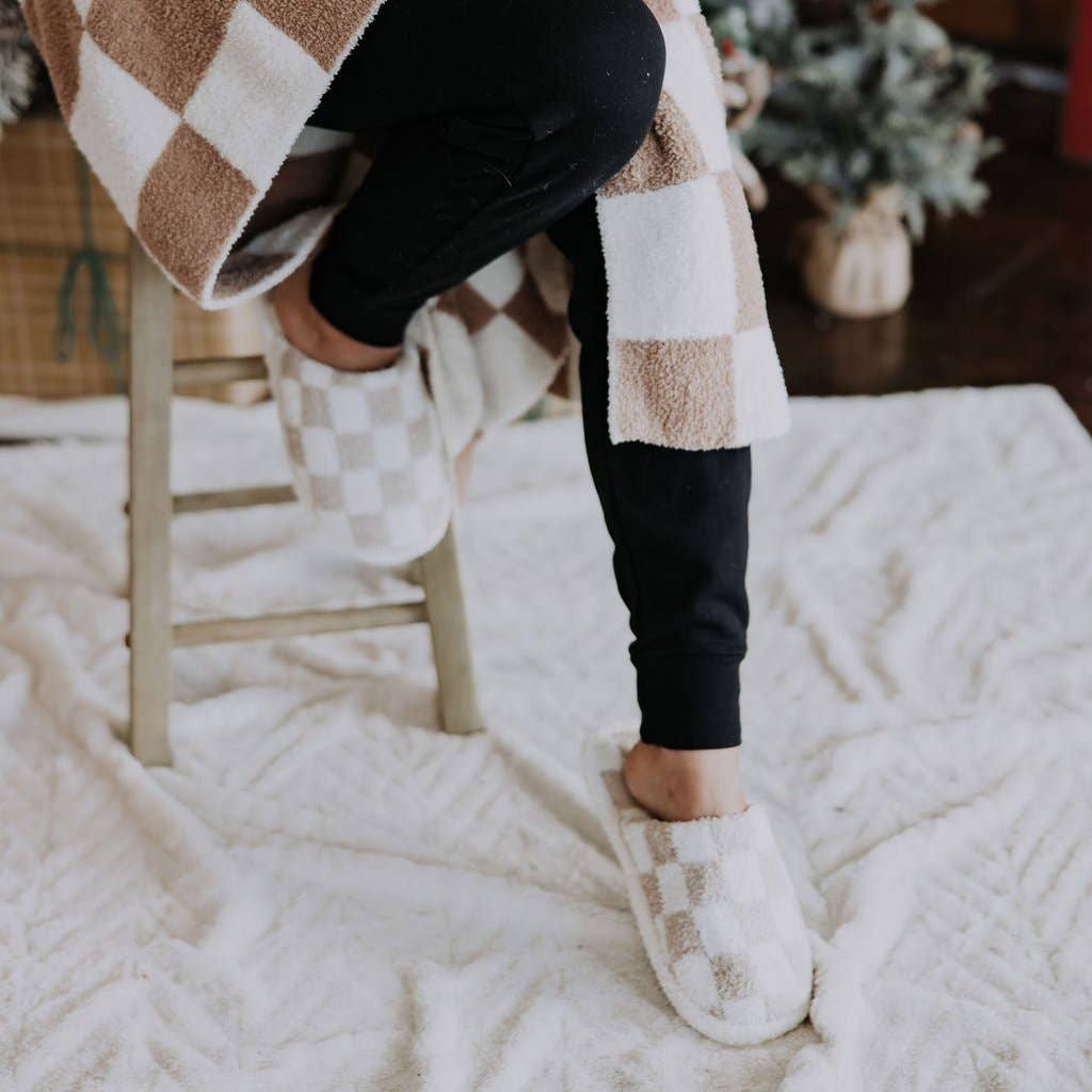 Mama X Checkered Slippers