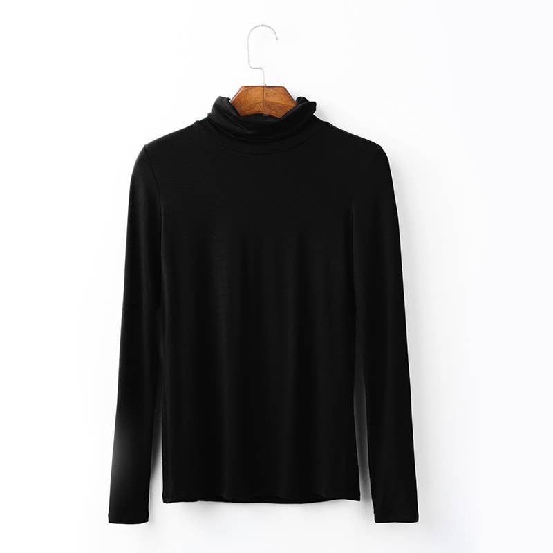 Soft turtleneck long-sleeve t-shirt
