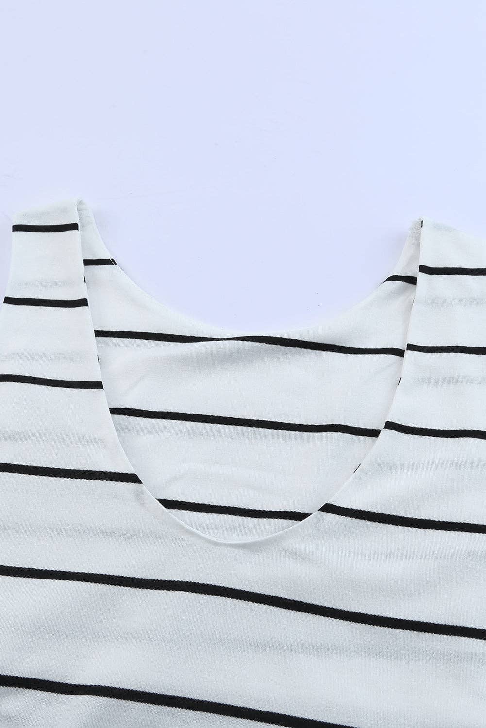 White Stripe Sleeveless Dress