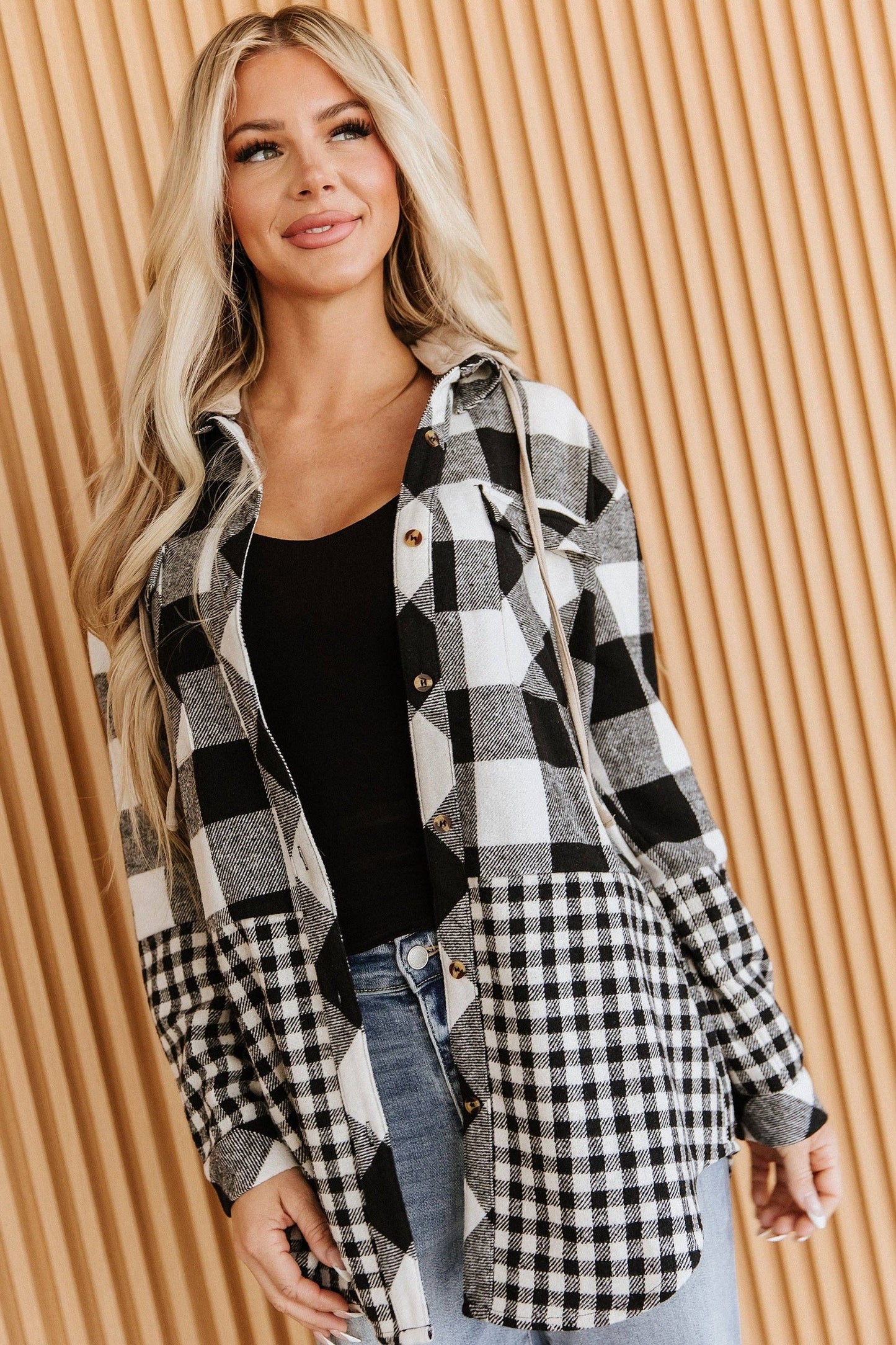 Clarisse Plaid Patchwork Shacket