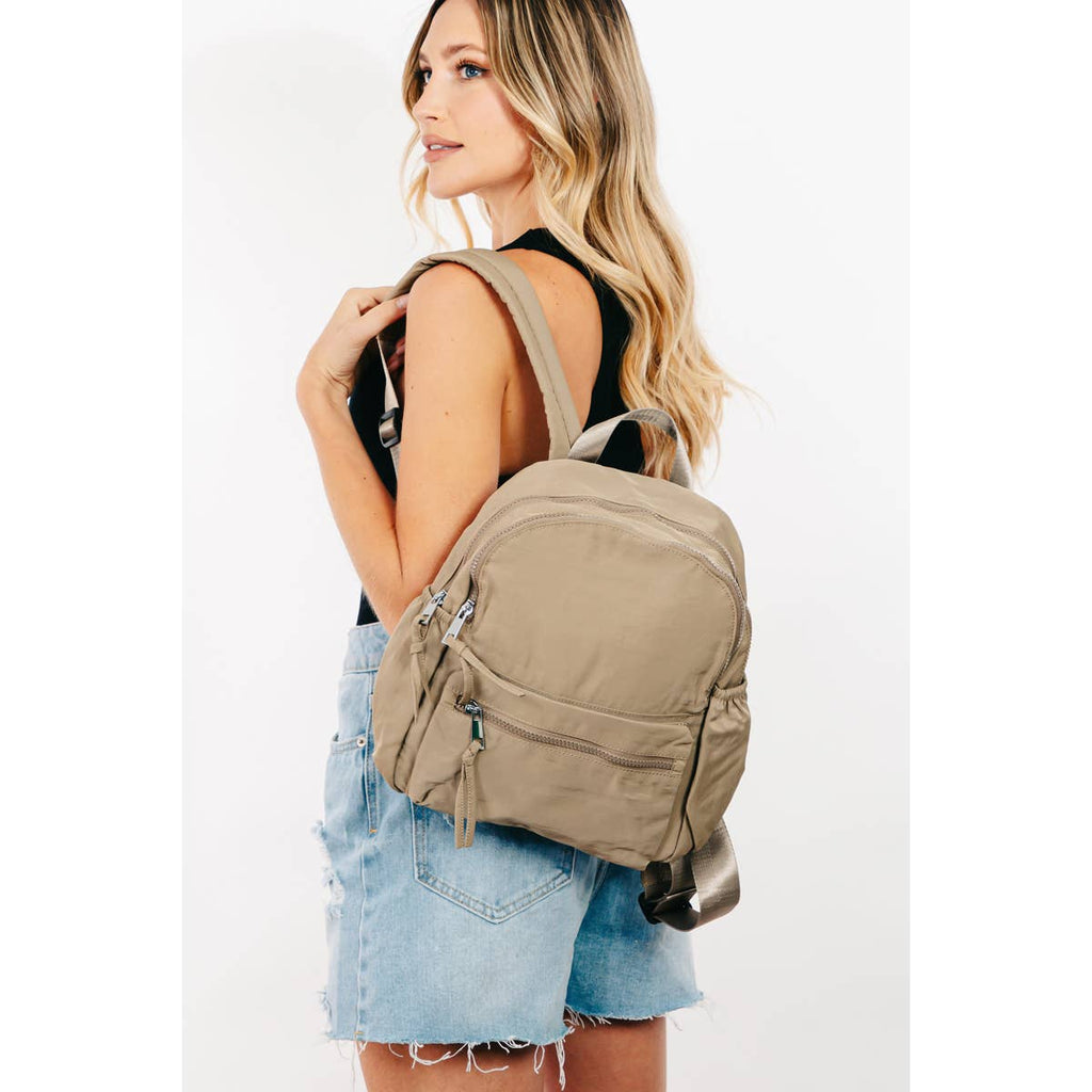 Nylon Multi Zip Backpack