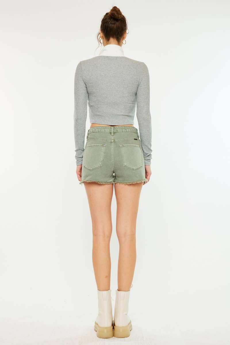 Olive Denim Shorts (PRE🤍ORDER)
