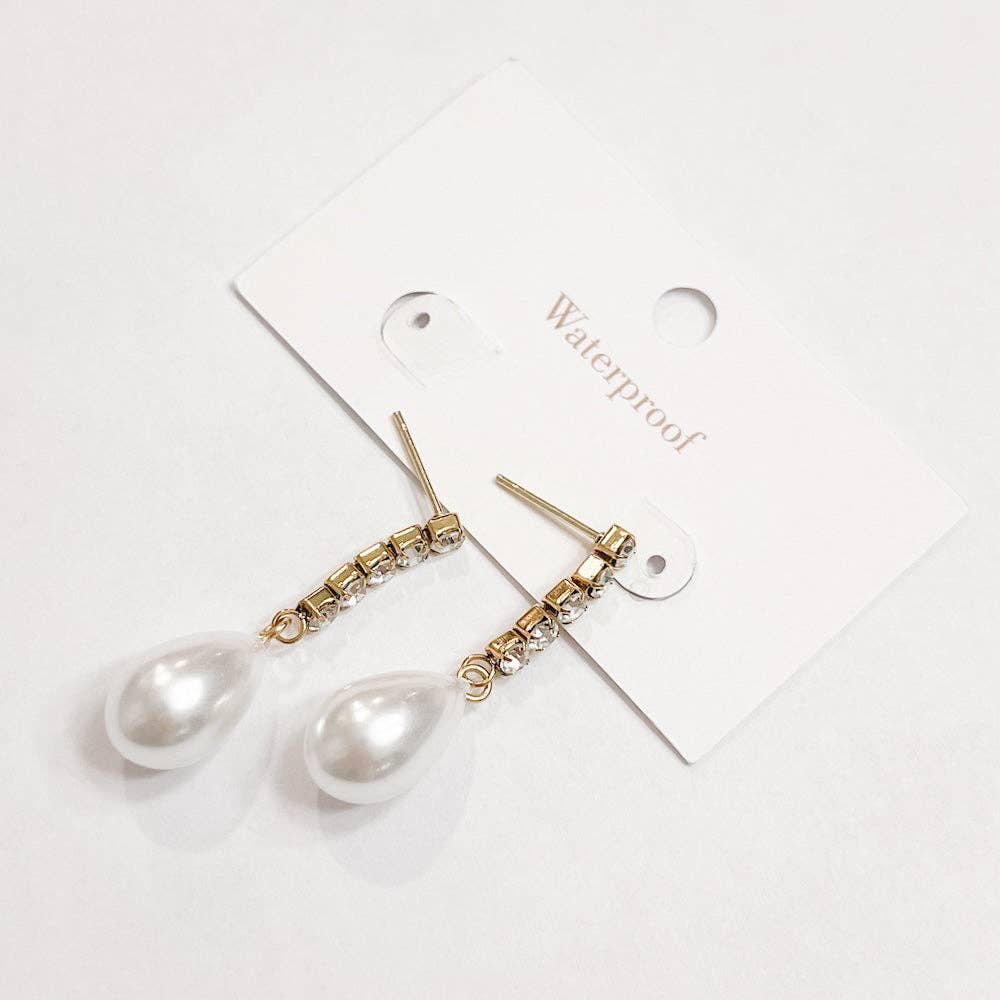 Crane Diamond Pearl Earrings - WATERPROOF