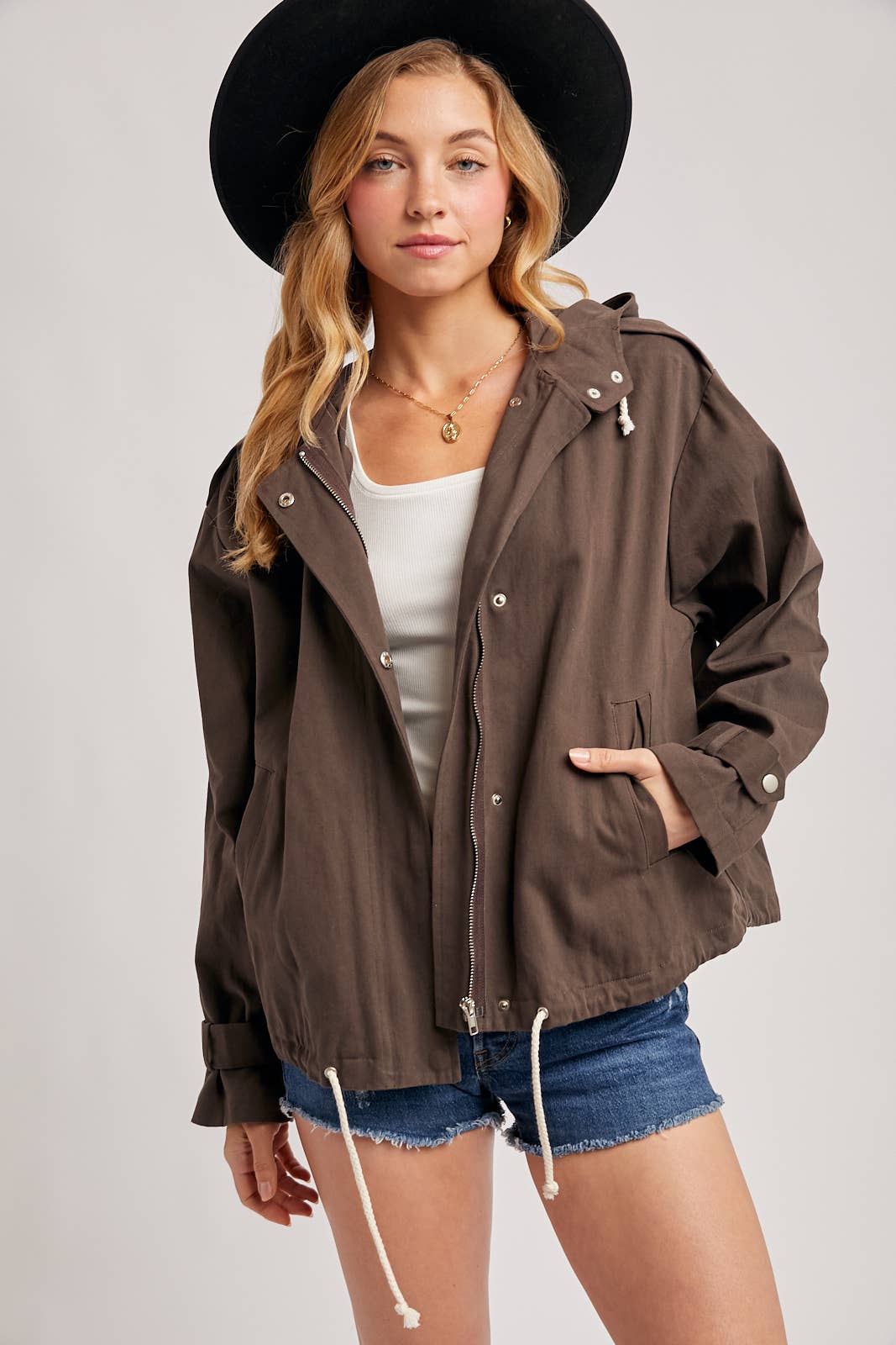 DRAWSTRING HOODED JACKET