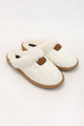 COZY FUR-LINED SLIPPER WITH CABLE KNITTED UPPER