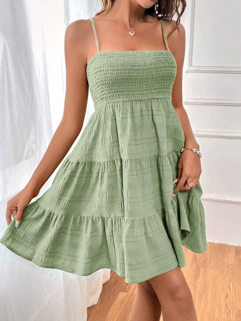Thin Suspender Versatile Textured Dress (PRE🤍ORDER)