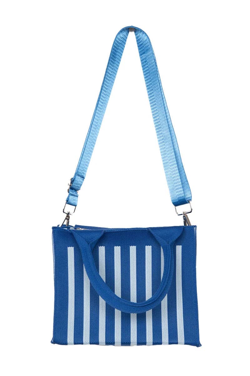 Blue Striped Structured Mini Tote (PRE🤍ORDER)