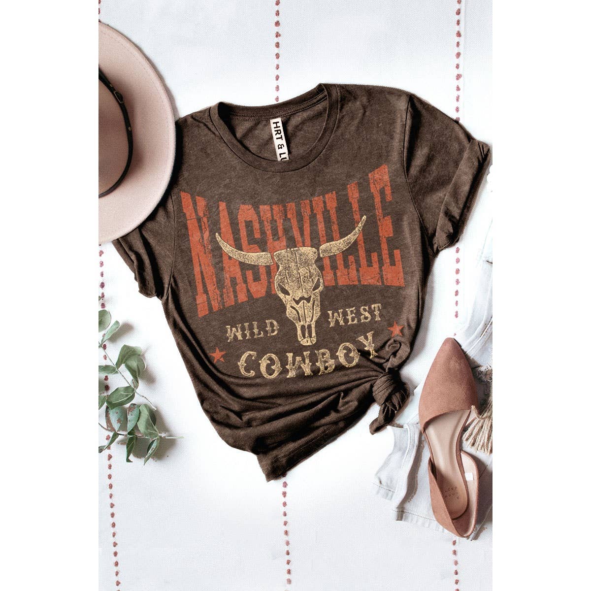 NASHVILLE WILD WEST COWBOY MINERAL GRAPHIC TEE (PRE🤍ORDER)