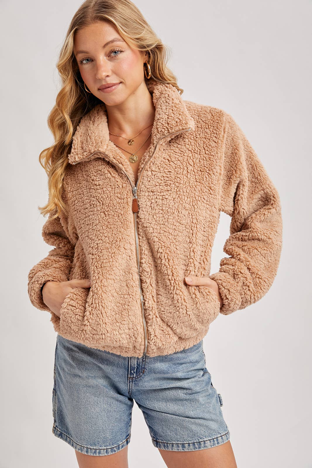 FLEECE ZIP UP TEDDY JACKET