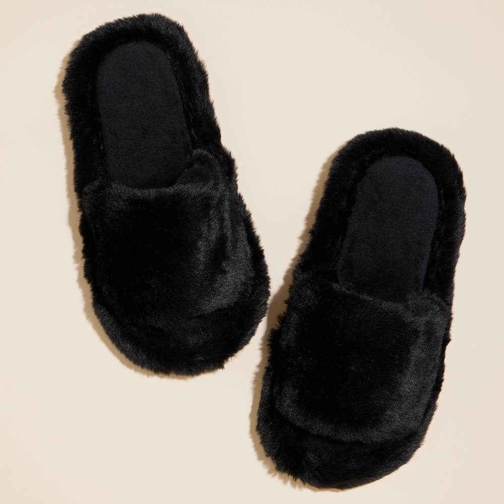Open Toe Fuzzy Slippers