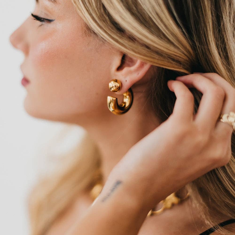 Caroline Reversible Hoop Earrings - WATERPROOF
