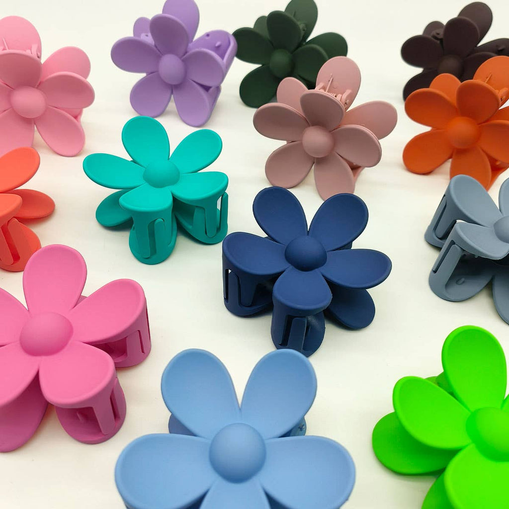 Matte Floral Hair Claw Clip