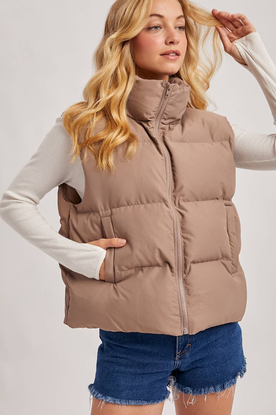 ZIPPER FRONT PUFFER VEST
