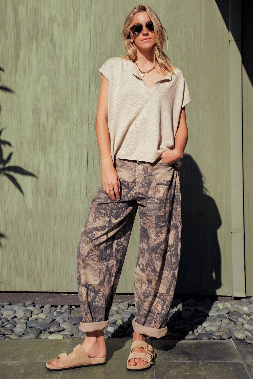 Vintage Washed Camo Barrel Pants (PRE🤍ORDER)