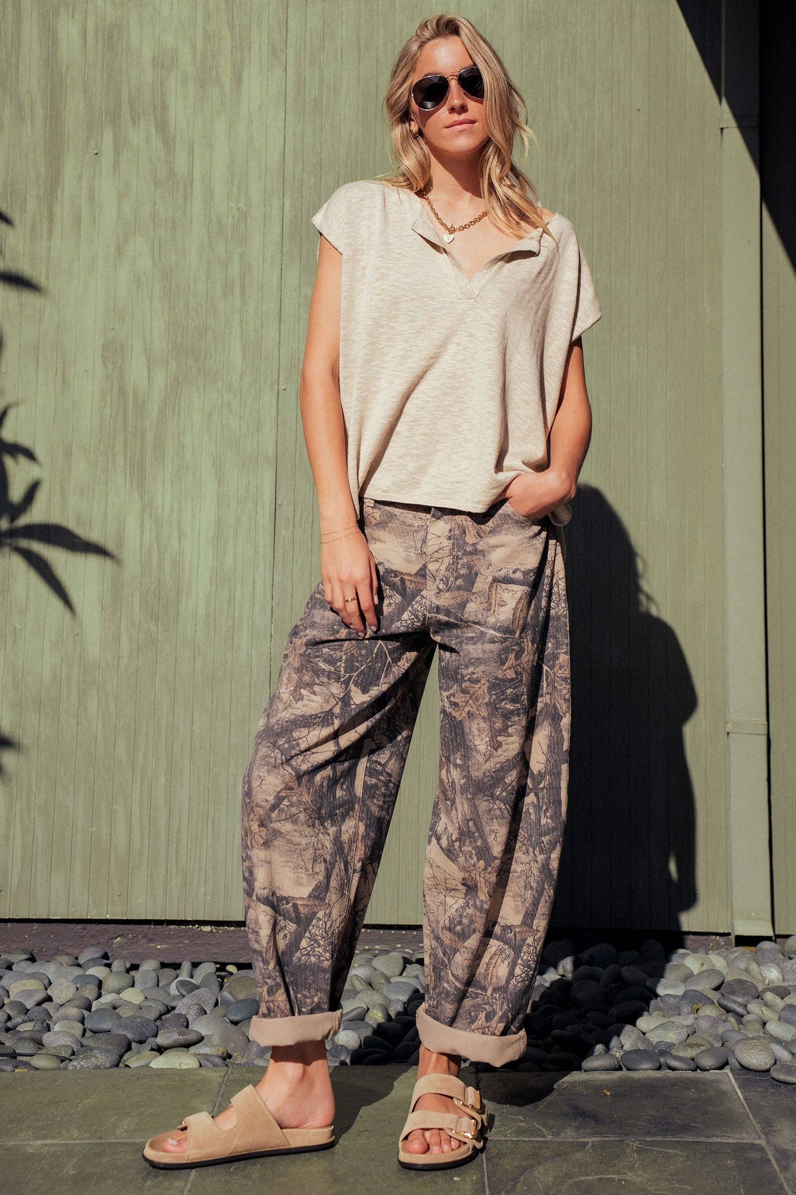 Vintage Washed Camo Barrel Pants (PRE🤍ORDER)