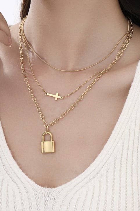 18K STAINLESS STEEL LAYERED NECKLACE