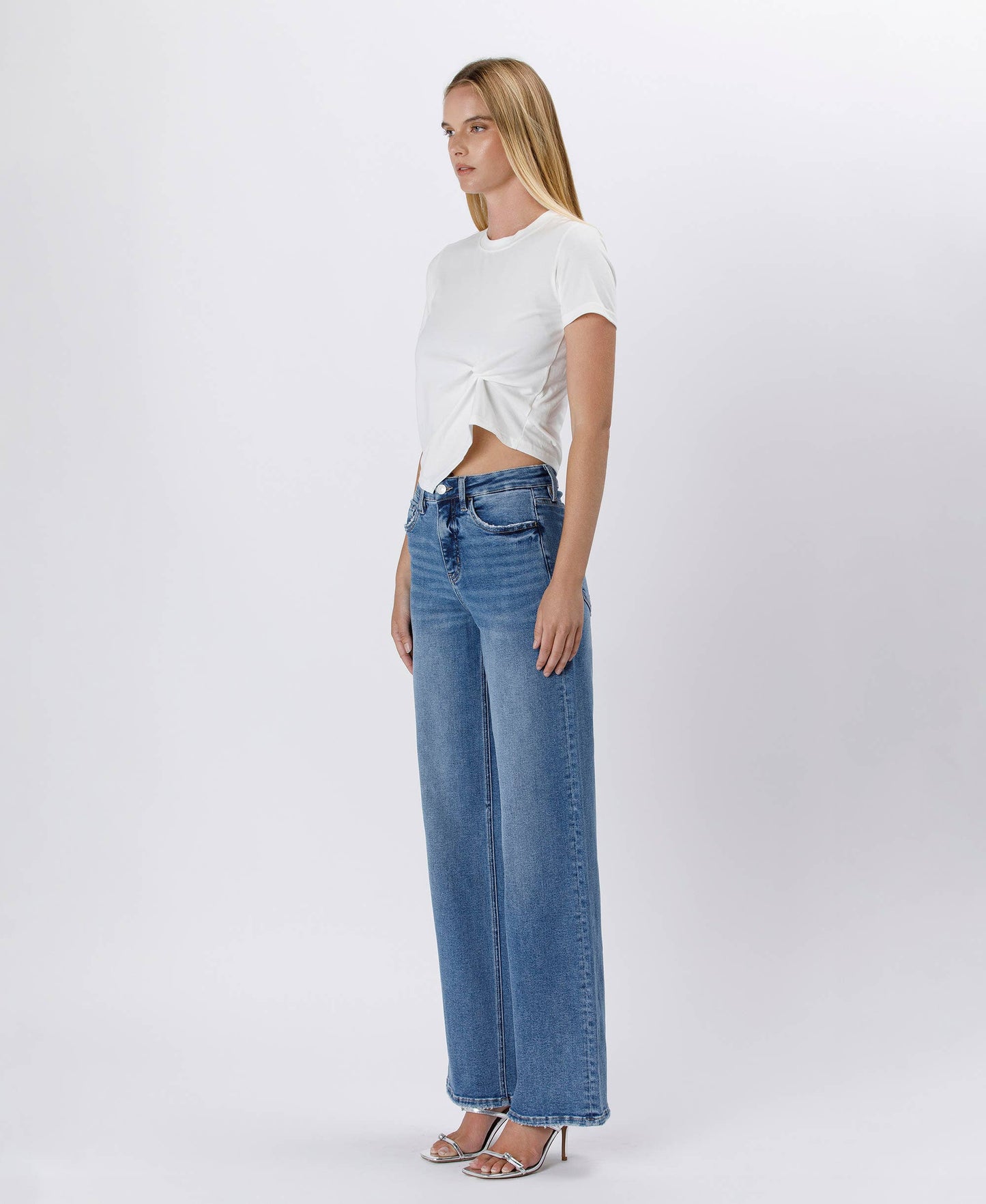 TUMMY CONTROL SUPER HIGH RISE BAGGY WIDE JEANS