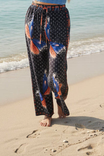 PRINTED WIDE LEG PANTS