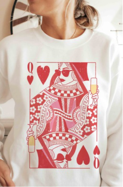 Champagne Queen Of Hearts Pullover