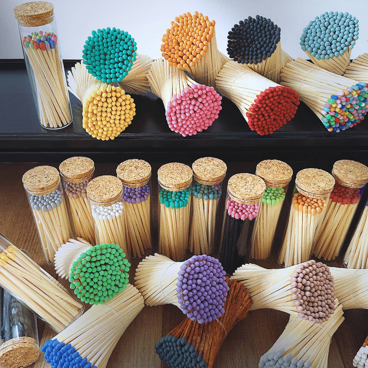 4" Matches in Chic Cork Top Jar - Colors of Your Choice