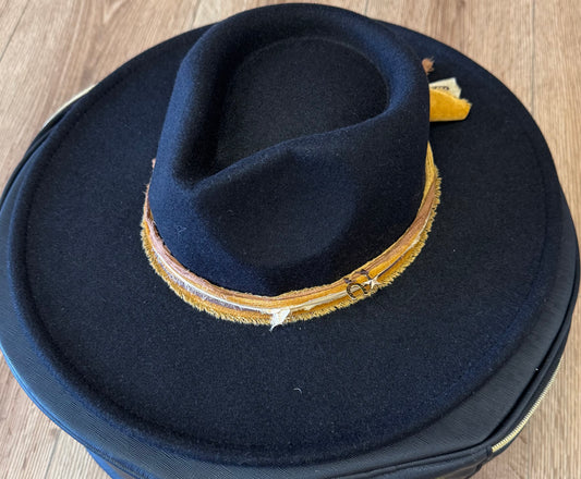 Black Custom Flat Brim Hat