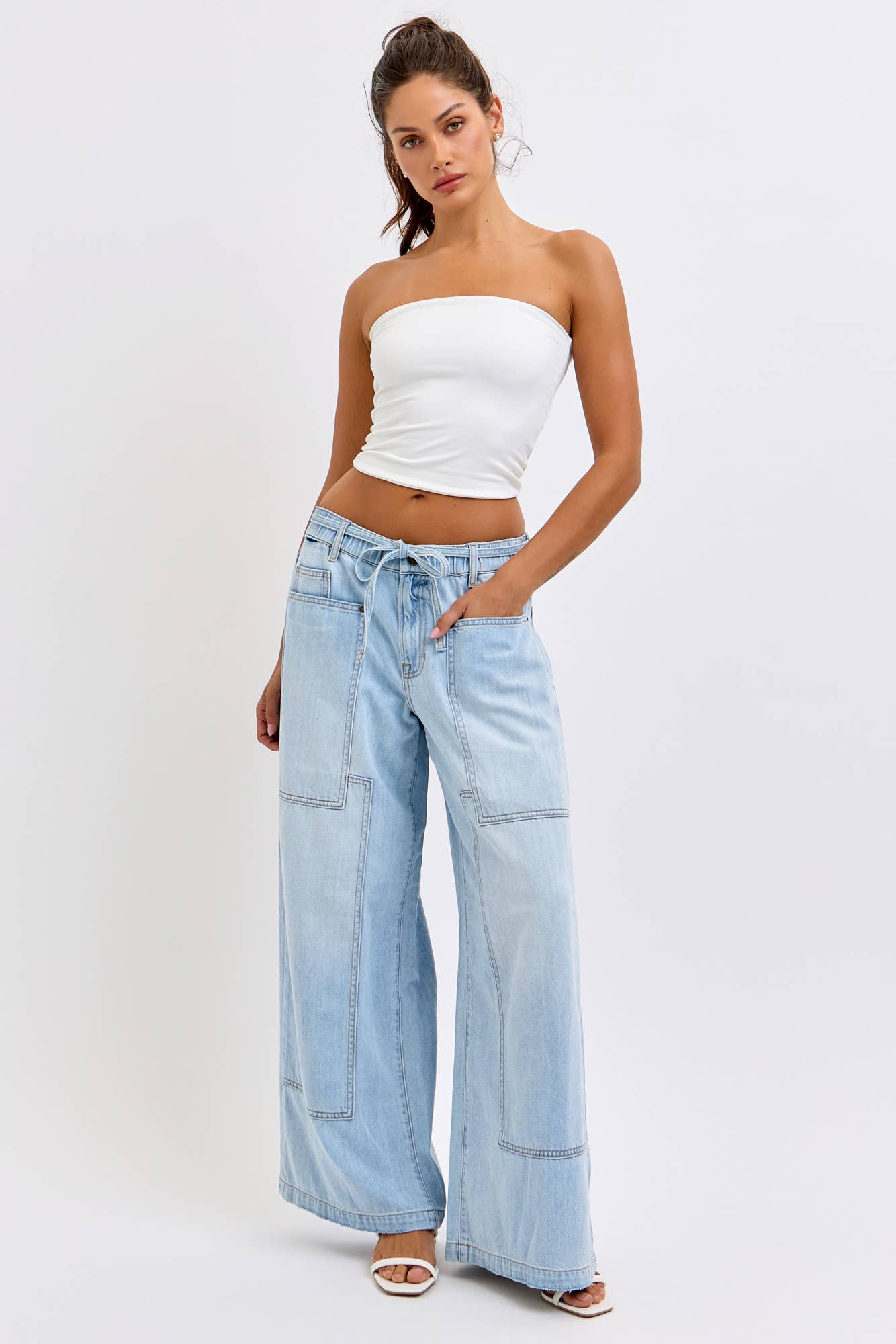 Medium Light Drawstring Utility Pocket Wideleg (PRE🤍ORDER)