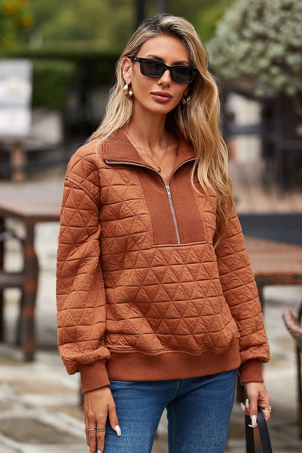 Solid Casual Shift V Neck Pullover Sweatshirt