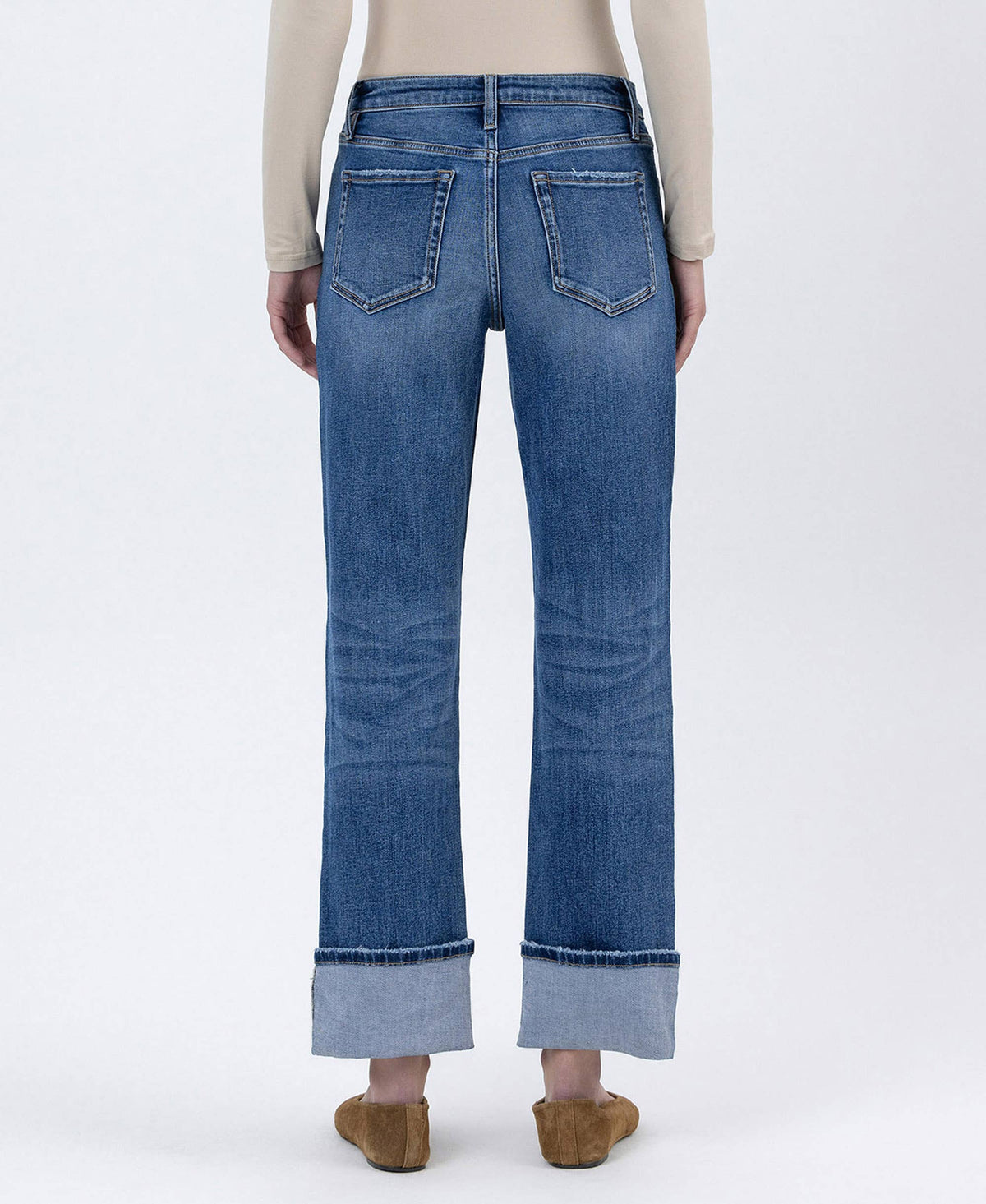 HIGH RISE CUFFED ANKLE STRAIGHT JEANS (PRE🤍ORDER)