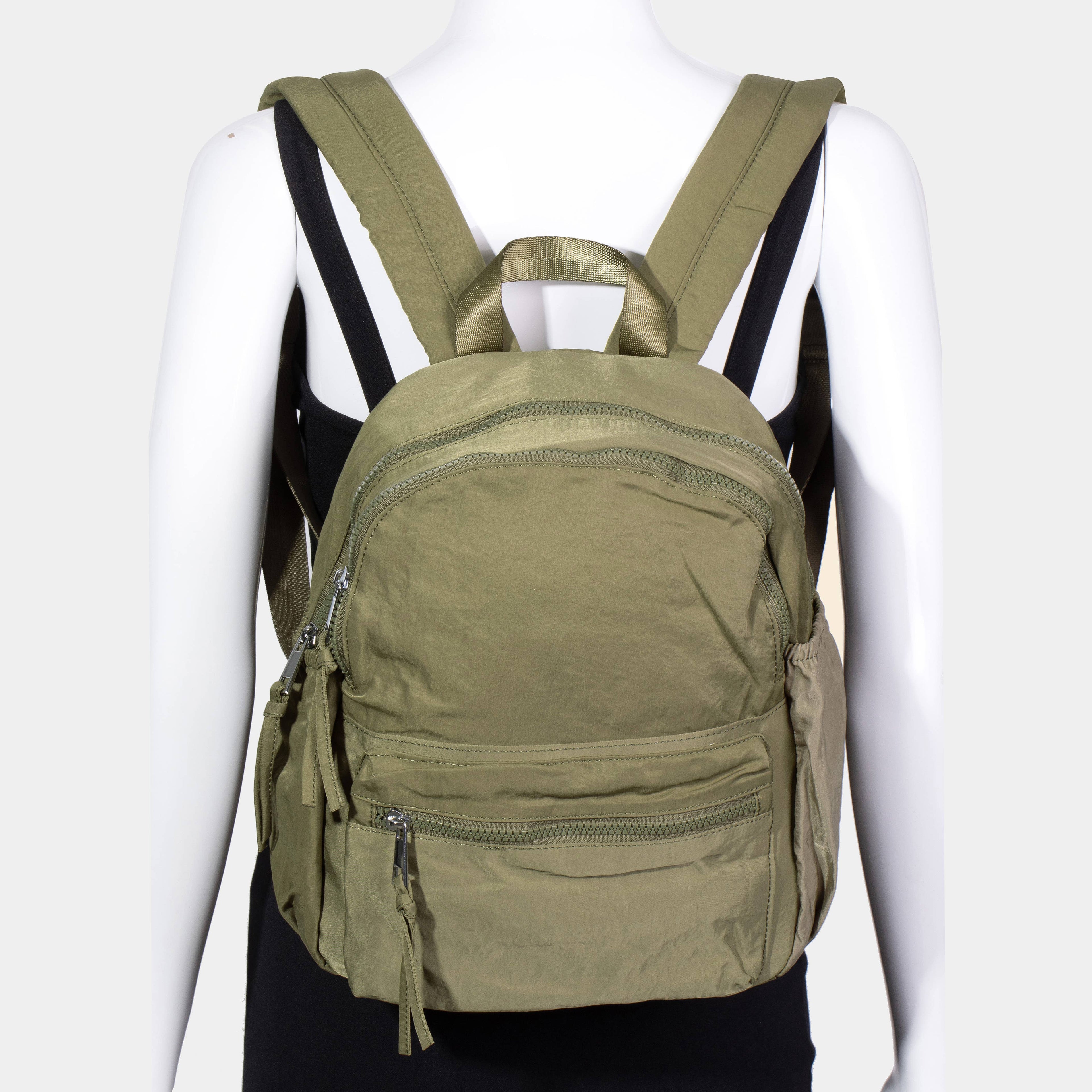 Nylon Multi Zip Backpack